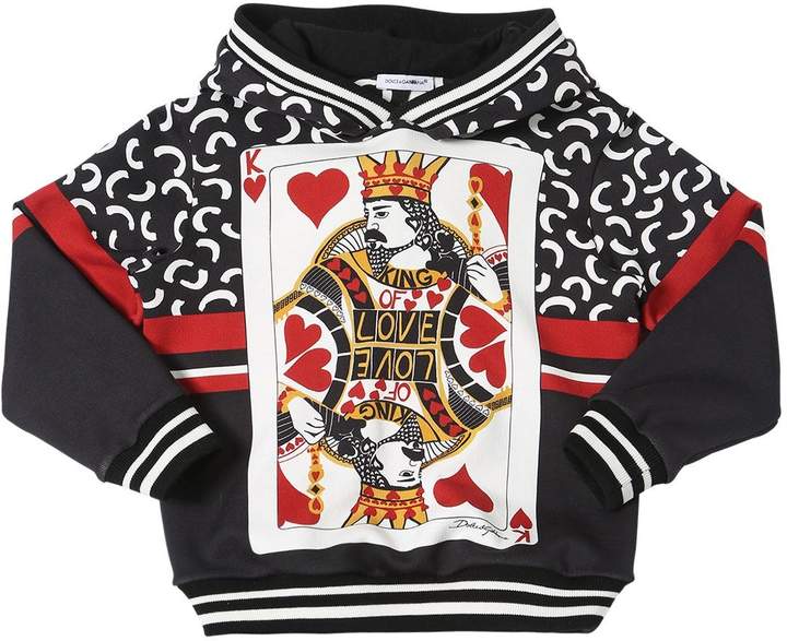King Of Hearts Printed Cotton Sweatshirt