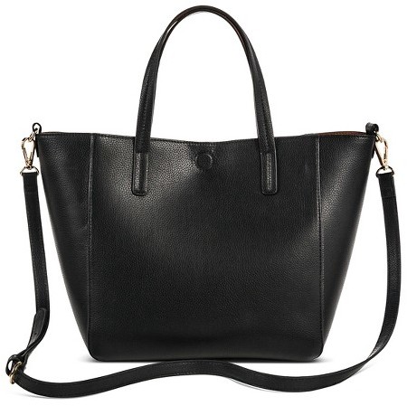 Small Reversible Faux Leather Tote
