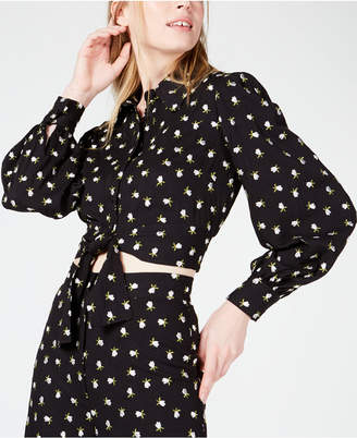 Jill Stuart Embroidered Tie-Hem Blouse Jill Stuart Embroidered Tie-Hem Blouse