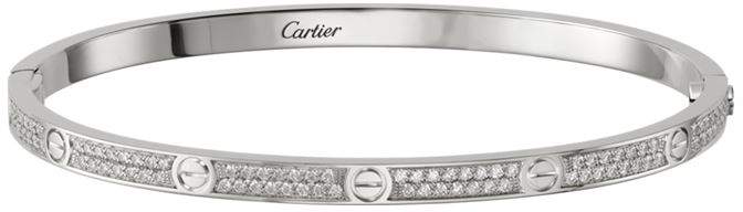 Small White Gold and Diamond-Paved Love Bracelet