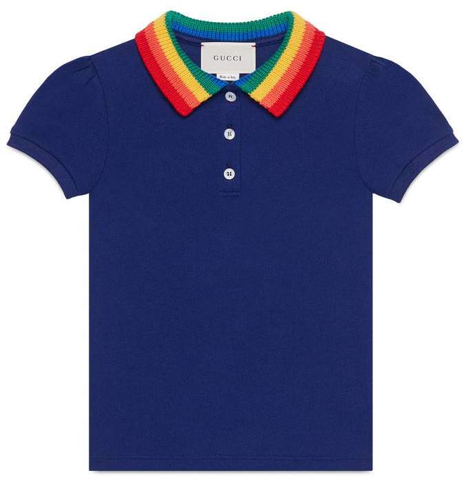 Children's cotton polo with butterfly