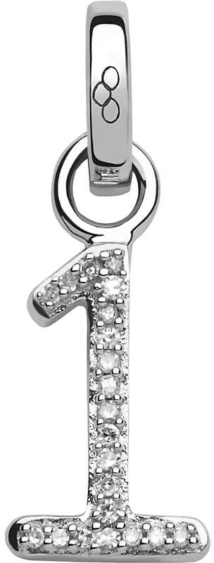 Sterling silver and diamond number charm