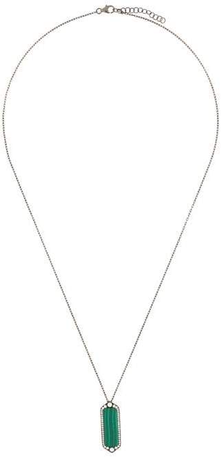 Joëlle Jewellery malachite diamond set necklace