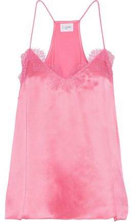 The Racer Lace-Trimmed Silk-Charmeuse Camisole