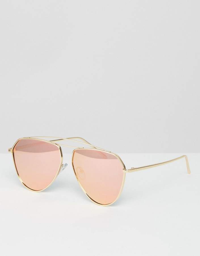Tear Drop Aviator Sunglasses with Pink Mirror Lens