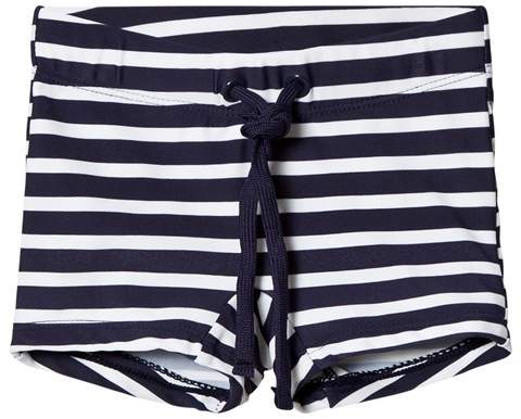 Kuling Navy and White Striped Swimming Shorts