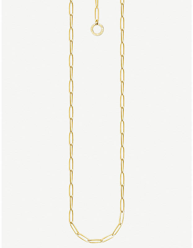 Paper Clip chain 18ct yellow gold charm necklace