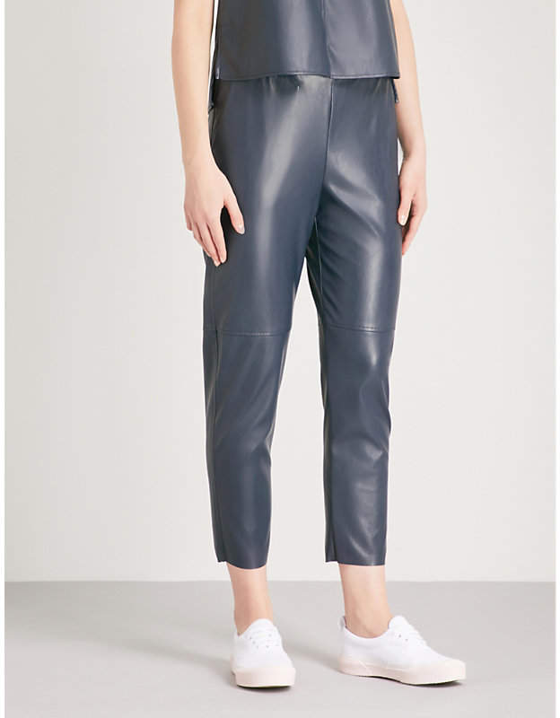 Celso faux-leather jogging bottoms