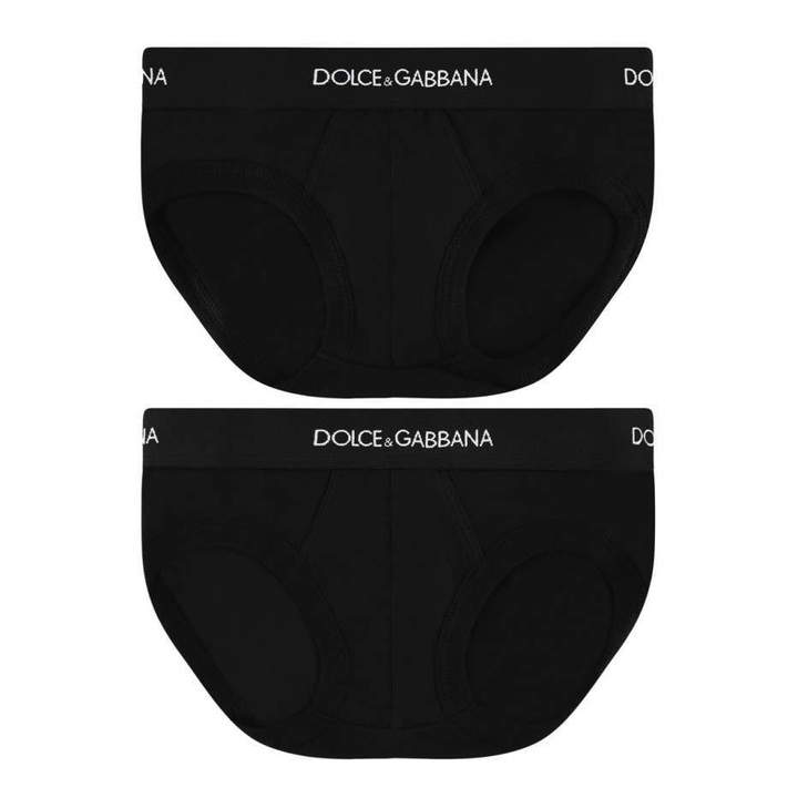 Dolce & GabbanaBlack Cotton Underpants Set (2 Pack)