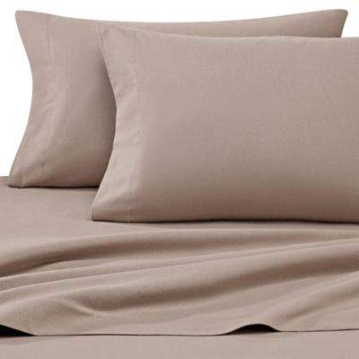 Luxury Portuguese Flannel Solid Standard Pillowcases in Sand (Set of 2)