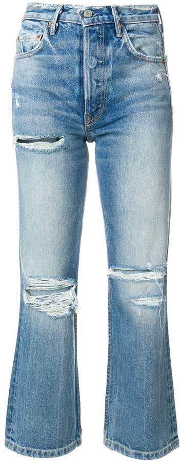 Schmale Jeans mit Distressed-Optik