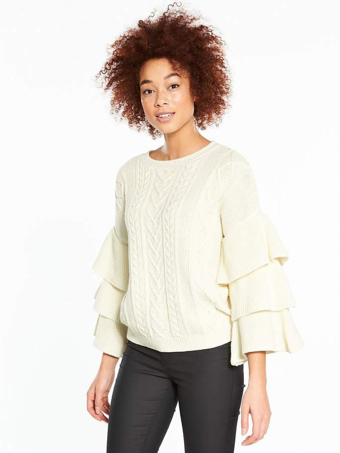 Tiered Sleeve Cable Jumper