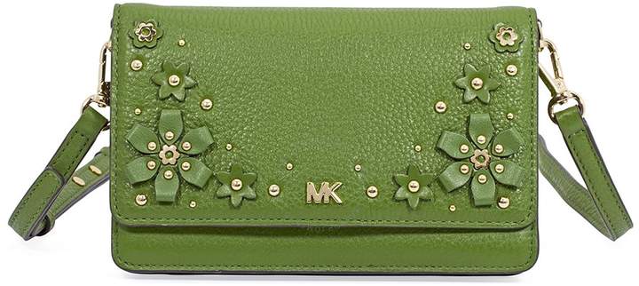 Michael Kors Floral Embellished Convertible Crossbody- True Green - ONE COLOR - STYLE