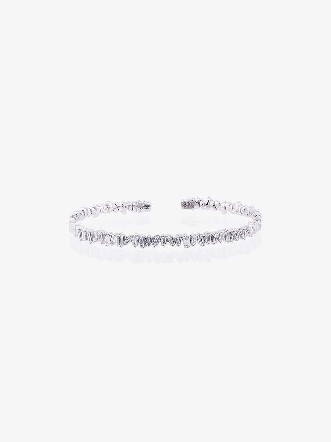 18K white gold and diamond Fireworks Classic baguette bangle