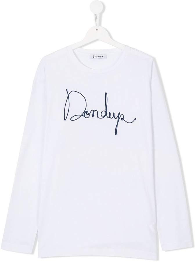 Dondup Kids logo embroidered top
