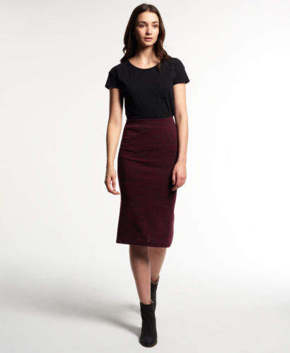 Neuer Damen Essentials Twist Midirock Maroon Twist