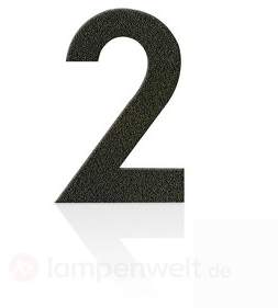 Edelstahl Hausnummern in Mokkabraun, 0-9