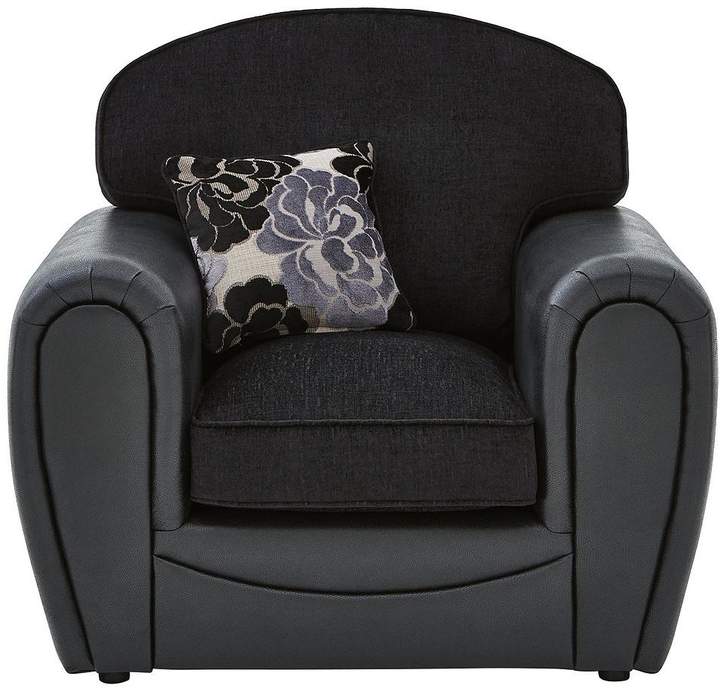 Monico Floral Fabric And Faux Snakeskin Armchair