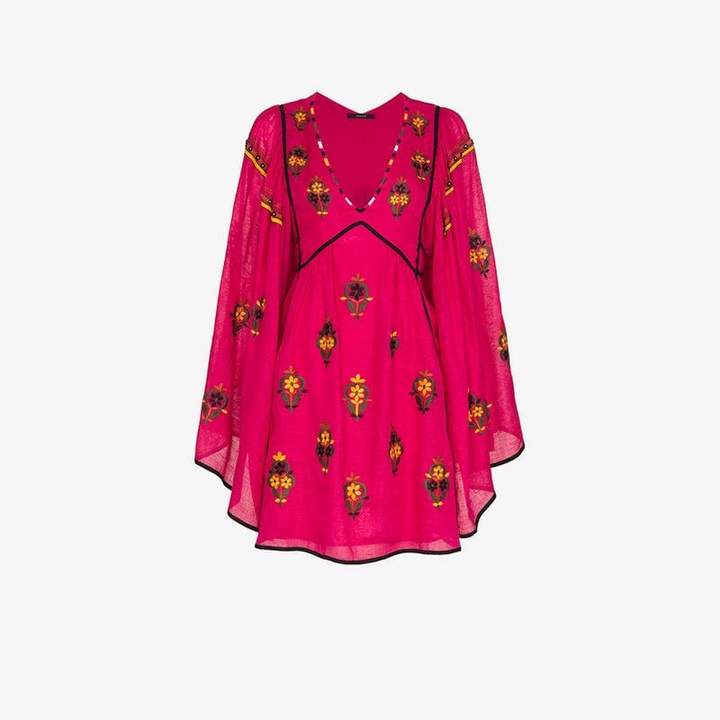 Vita Kin Jasmine V-neck floral embroidered linen dress