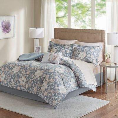 Madison Park Lily 9-Piece Queen Comforter Set in Grey