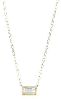 Leone 14K Gold & White Sapphire Baguette Necklace