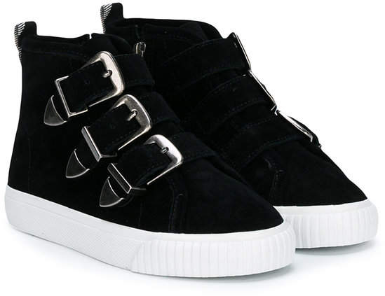 suede buckled sneaker