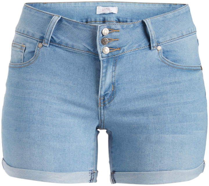 Medium Blue High-Waist Denim Shorts - Women & Plus