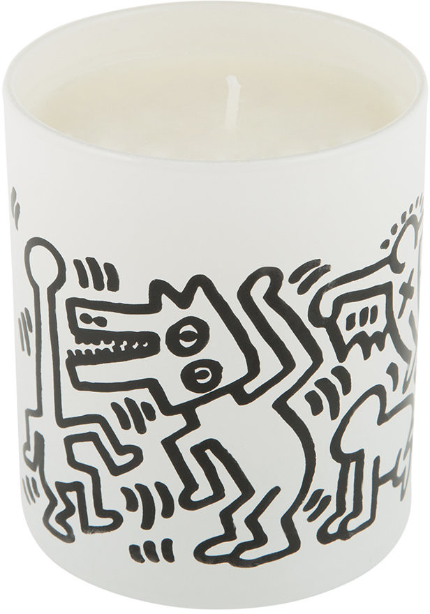 Ligne Blanche - Keith Haring Scented Candle - Men Drawing - White