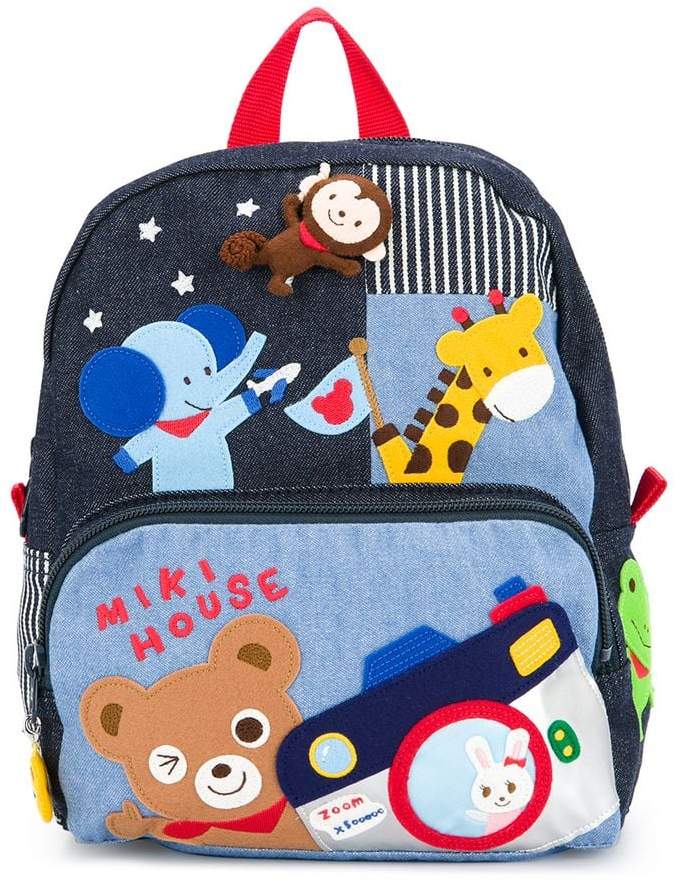 Miki House appliqued backpack