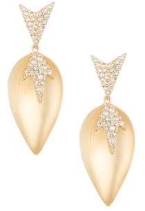 10K Gold Lucite Crystal Drop Earrings