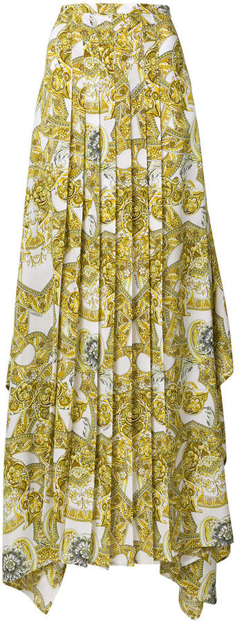 baroque pleated maxi skirt