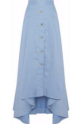 Cotton And Linen-Blend Chambray Maxi Skirt