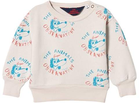 The Animals Observatory Beige Dogs Bear Baby Sweatshirt