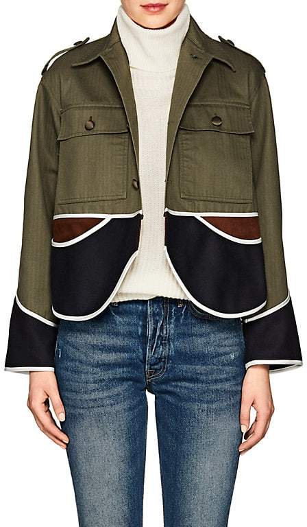 Harvey Faircloth Women's Cotton, Suede, & Wool Colorblocked Jacket