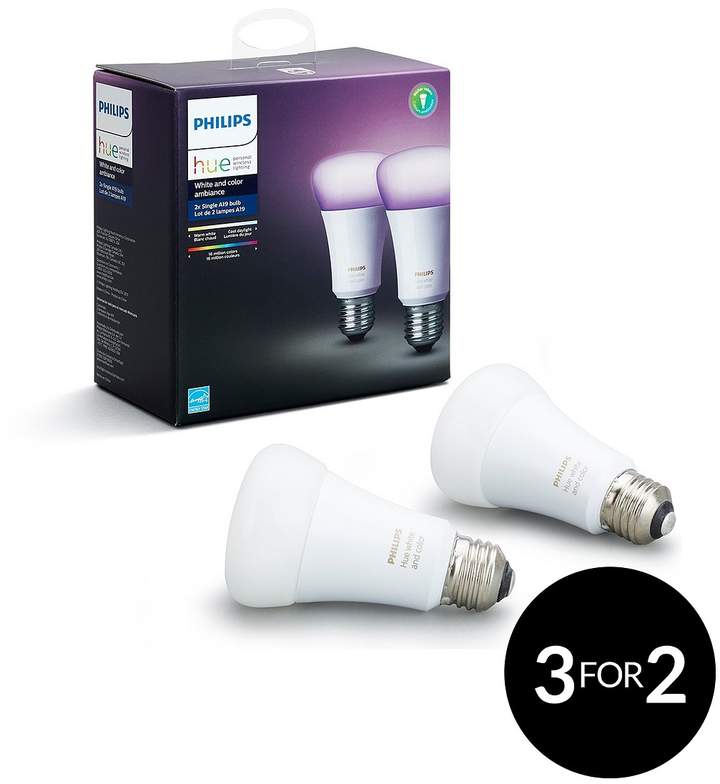Hue White And Colour Ambiance E27 Twin Pack