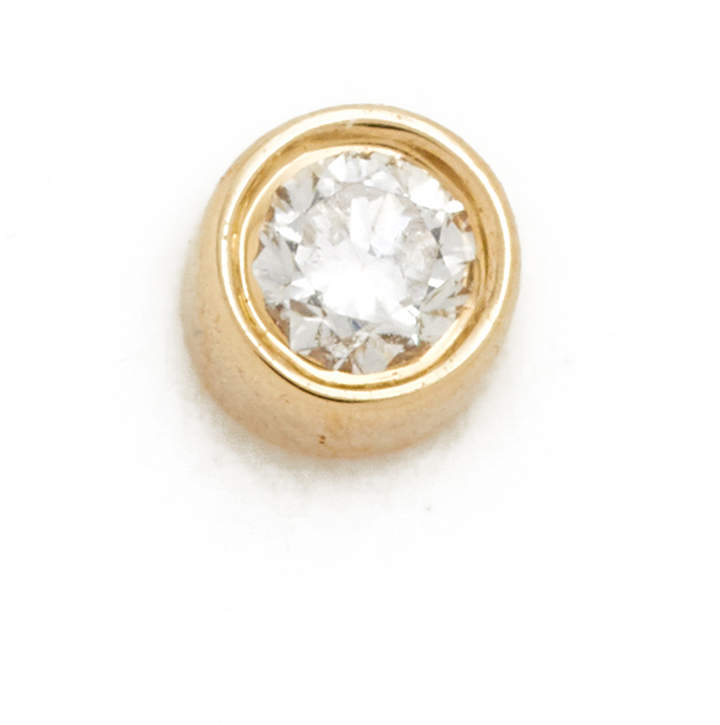 Diamond Bezel Single Stud Earring
