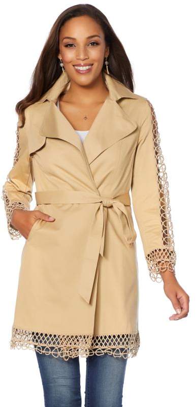 Colleen Lopez Collection Colleen Lopez Brunch's Best Lace-Trimmed Trench