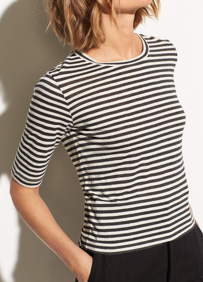 Midi Stripe Crop Tee
