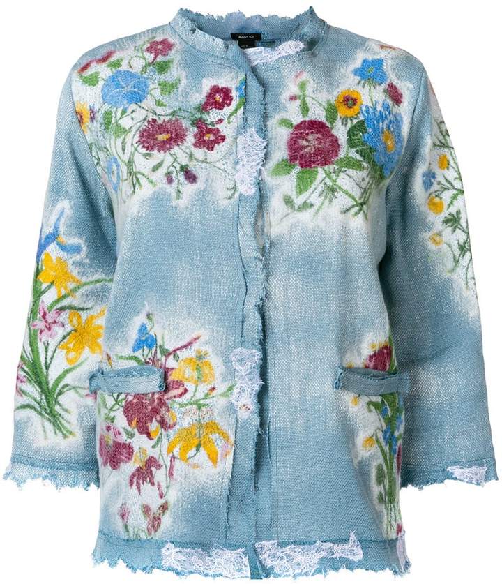 Jeansjacke mit Stickerei