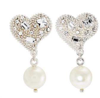 Crystal-embellished sterling-silver earrings