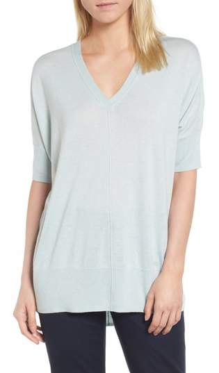 Nordstrom Signature High/Low Silk & Cashmere Sweater