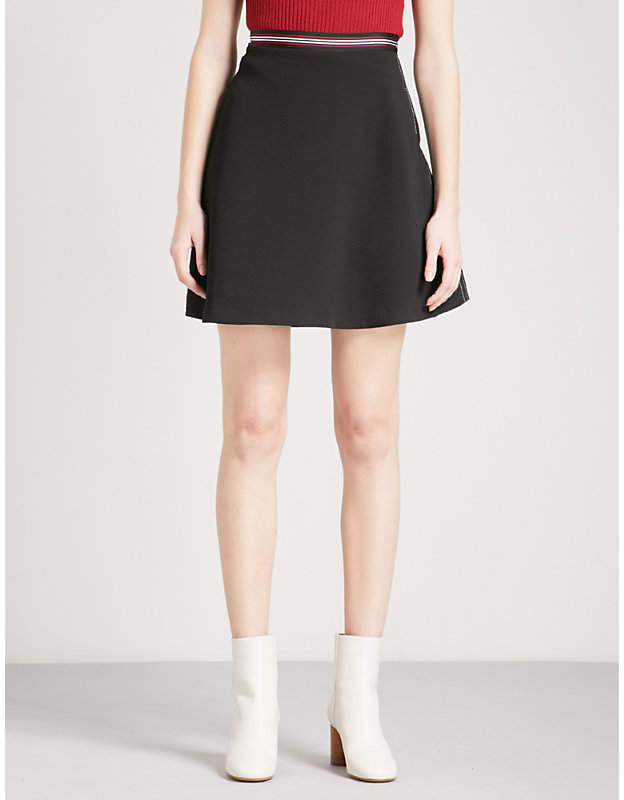 A-line crepe mini skirt