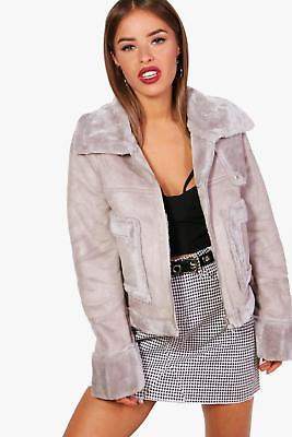 Petite Katie Kunstpelzfutter gekürzte Mantel