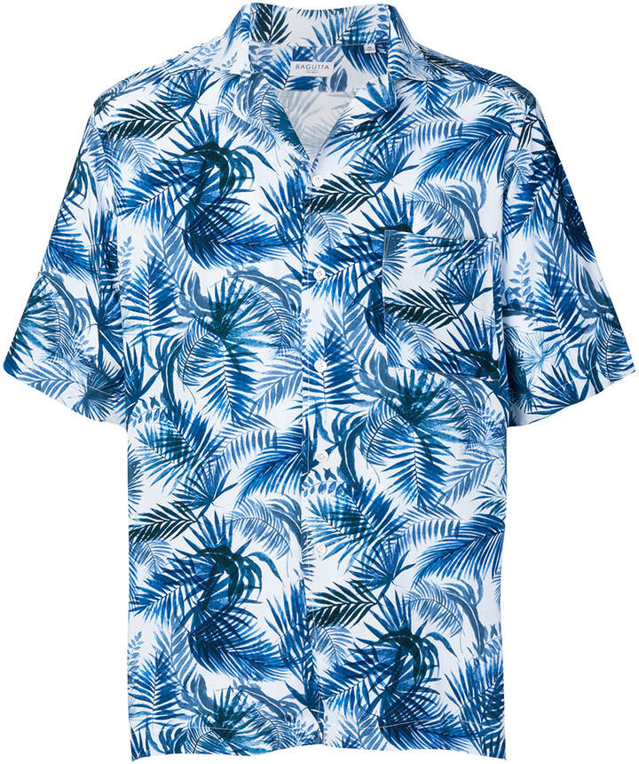 tropical print shortsleeved shirt