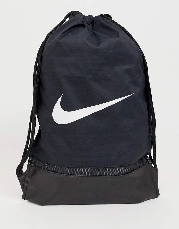 – Schwarzer Rucksack mit Kordelzug und Swoosh-Logo, BA5338-010