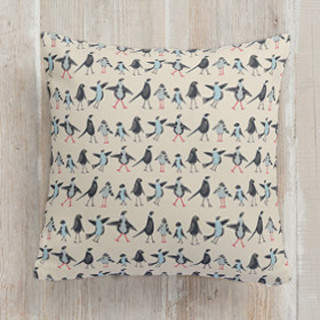 Bird Family Self-Launch Square Pillows