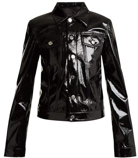 Point-collar patent jacket