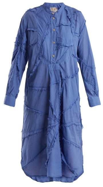 BY WALID Patchwork cotton shirtdress