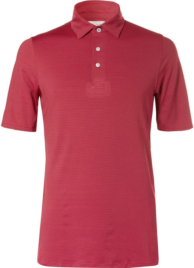 Kjus Golf Soren Striped Stretch-Jersey Golf Polo Shirt