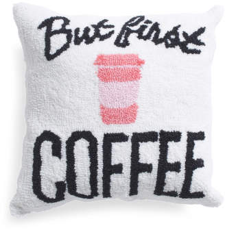 16x16 Hand Hooked Coffee Pillow